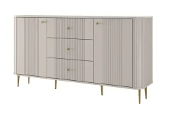 VESPER KOMODA 160 2D3SZ - cashmere mdf / cashmere / złote nogi
