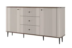 VESPER KOMODA 160 2D3SZ - cashmere mdf / orzech / czarne nogi