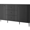 VESPER KOMODA 160 2D3SZ - czarny mdf / czarny mdf / czarne nogi