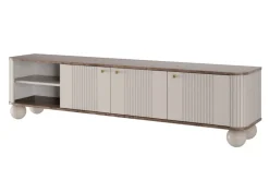 VESPER RTV 187 3D - cashmere mdf / orzech / złote uchwyty / nogi kule