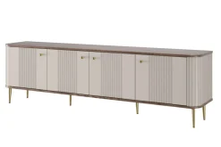 VESPER RTV 187 4D - cashmere mdf / orzech / złote nogi