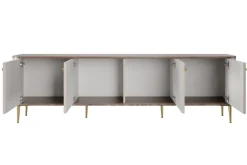 VESPER RTV 187 4D - cashmere mdf / orzech / złote nogi