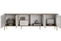 VESPER RTV 187 4D - cashmere mdf / orzech / złote nogi