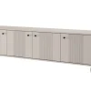 VESPER RTV 187 4D - cashmere mdf / cashmere / czarne uchwyty / nogi kule