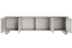 VESPER RTV 187 4D - cashmere mdf / cashmere / czarne uchwyty / nogi kule