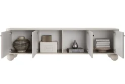 VESPER RTV 187 4D - cashmere mdf / cashmere / czarne uchwyty / nogi kule