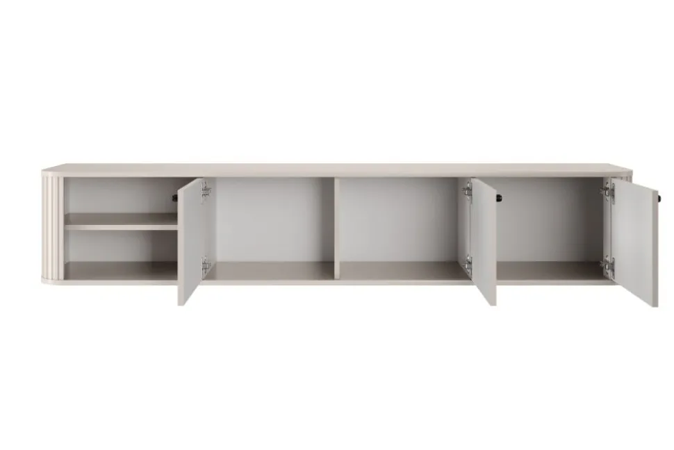 VESPER RTV 187 3D - cashmere mdf / cashmere / czarne uchwyty / wisząca