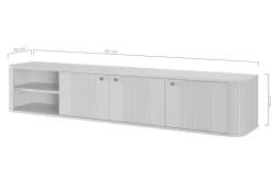VESPER RTV 187 3D - cashmere mdf / cashmere / czarne uchwyty / wisząca