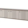 VESPER RTV 187 4D - cashmere mdf / orzech / czarne uchwyty / wisząca