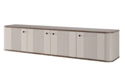 VESPER RTV 187 4D - cashmere mdf / orzech / czarne uchwyty / wisząca