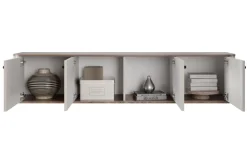 VESPER RTV 187 4D - cashmere mdf / orzech / czarne uchwyty / wisząca