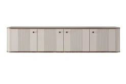 VESPER RTV 187 4D - cashmere mdf / orzech / czarne uchwyty / wisząca