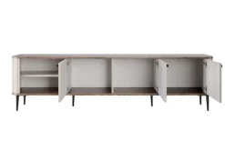 VESPER RTV 187 3D - cashmere mdf / orzech / czarne nogi