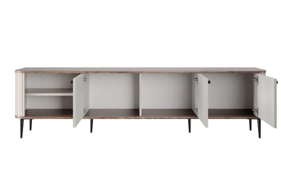VESPER RTV 187 3D - cashmere mdf / orzech / czarne nogi