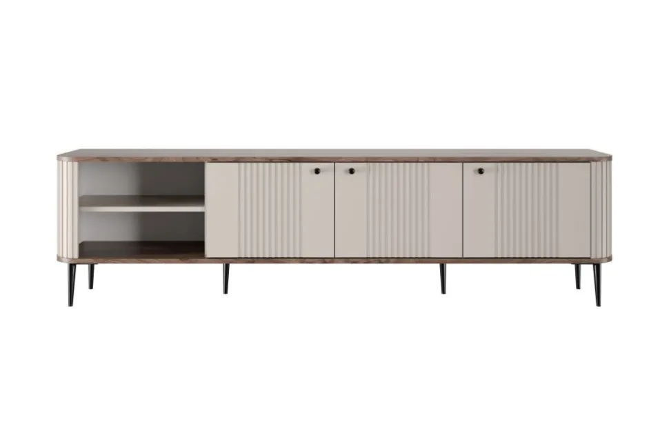 VESPER RTV 187 3D - cashmere mdf / orzech / czarne nogi