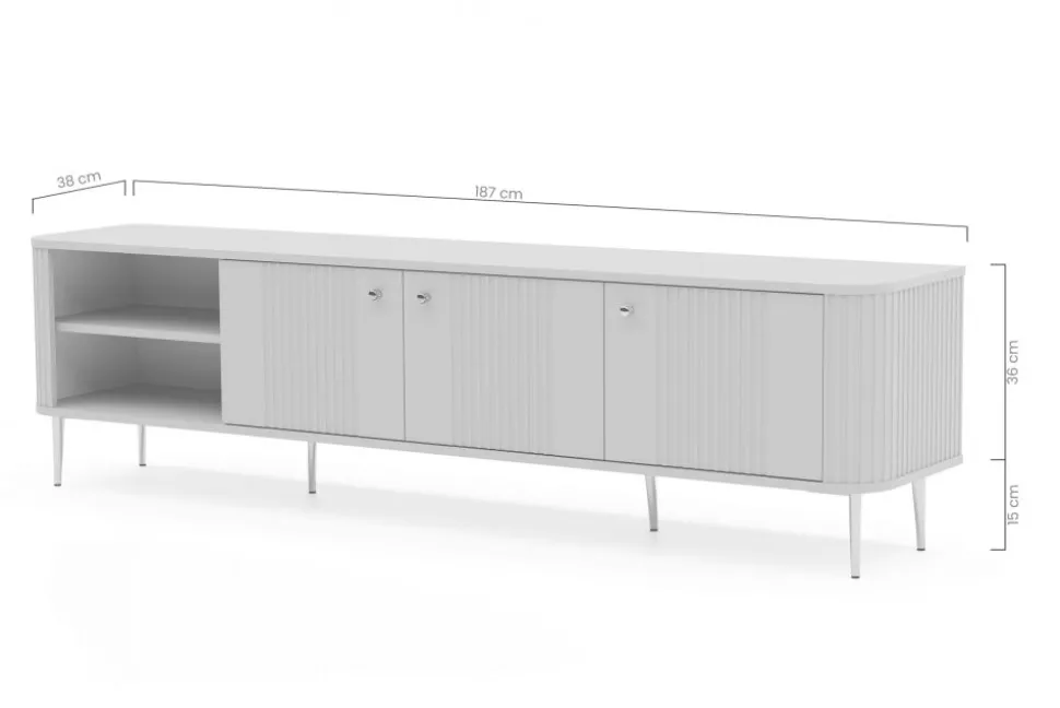 VESPER RTV 187 3D - cashmere mdf / orzech / czarne nogi