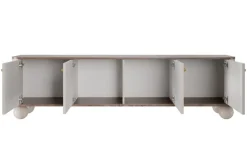 VESPER RTV 187 4D - cashmere mdf / orzech / złote uchwyty / nogi kule