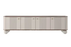 VESPER RTV 187 4D - cashmere mdf / orzech / złote uchwyty / nogi kule
