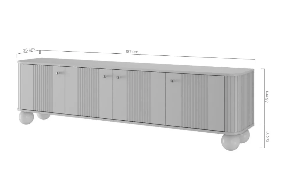 VESPER RTV 187 4D - cashmere mdf / orzech / złote uchwyty / nogi kule