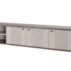 VESPER RTV 187 3D - cashmere mdf / orzech / czarne uchwyty / wisząca
