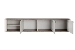 VESPER RTV 187 3D - cashmere mdf / orzech / czarne uchwyty / wisząca