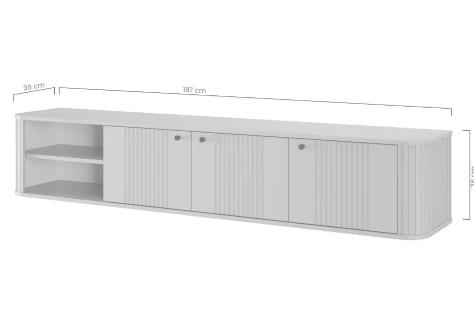 VESPER RTV 187 3D - cashmere mdf / orzech / czarne uchwyty / wisząca