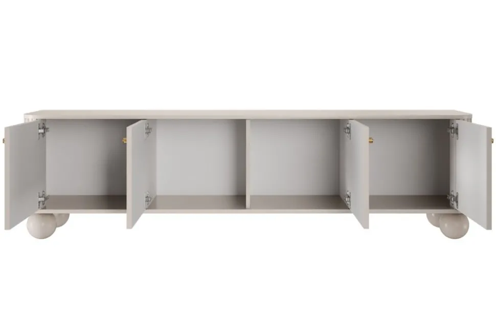 VESPER RTV 187 4D - cashmere mdf / cashmere / złote uchwyty / nogi kule