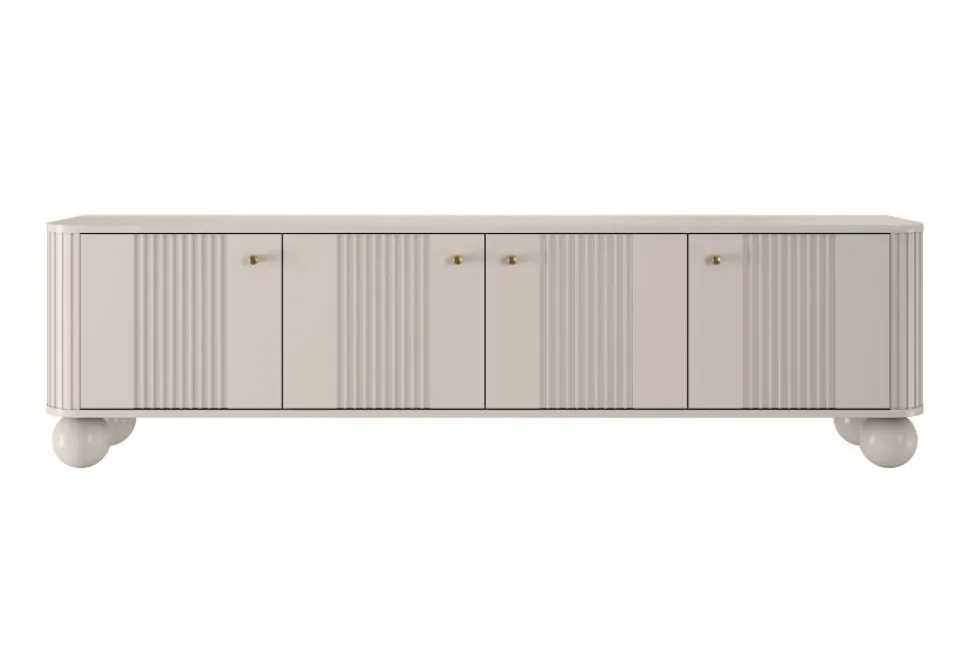 VESPER RTV 187 4D - cashmere mdf / cashmere / złote uchwyty / nogi kule