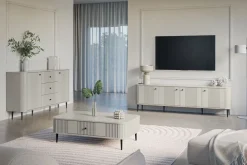 VESPER RTV 187 4D - cashmere mdf / cashmere / czarne nogi