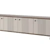 VESPER RTV 187 4D - cashmere mdf / orzech / czarne uchwyty / nogi kule