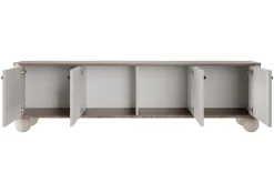 VESPER RTV 187 4D - cashmere mdf / orzech / czarne uchwyty / nogi kule