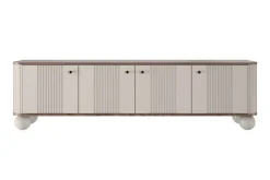 VESPER RTV 187 4D - cashmere mdf / orzech / czarne uchwyty / nogi kule