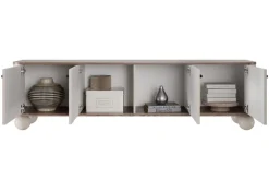 VESPER RTV 187 4D - cashmere mdf / orzech / czarne uchwyty / nogi kule
