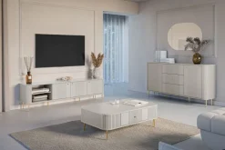 VESPER RTV 187 3D - cashmere mdf / cashmere / złote nogi