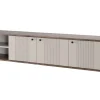 VESPER RTV 187 3D - cashmere mdf / orzech / czarne uchwyty / nogi kule