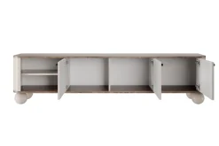 VESPER RTV 187 3D - cashmere mdf / orzech / czarne uchwyty / nogi kule