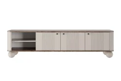 VESPER RTV 187 3D - cashmere mdf / orzech / czarne uchwyty / nogi kule