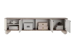 VESPER RTV 187 3D - cashmere mdf / orzech / czarne uchwyty / nogi kule