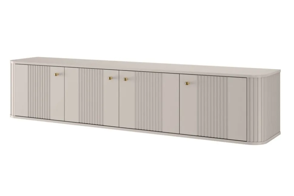 VESPER RTV 187 4D - cashmere mdf / cashmere / złote uchwyty / wisząca