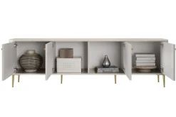 VESPER RTV 187 4D - cashmere mdf / cashmere / złote uchwyty / wisząca