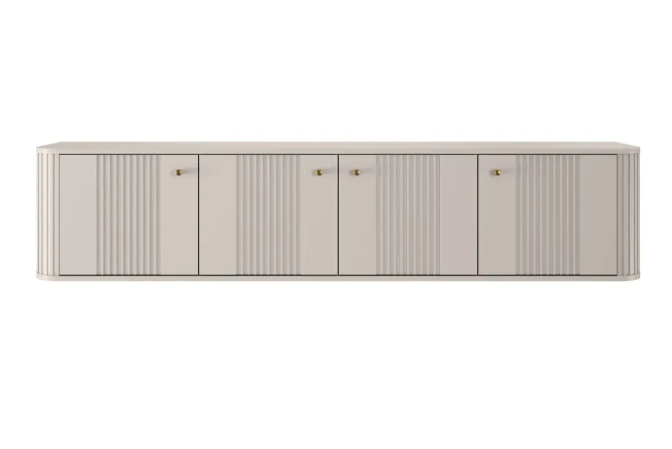 VESPER RTV 187 4D - cashmere mdf / cashmere / złote uchwyty / wisząca