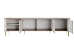 VESPER RTV 187 3D - cashmere mdf / orzech / złote nogi