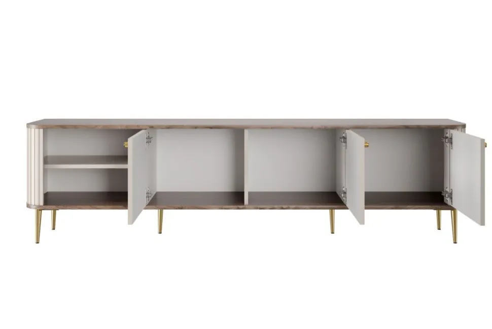 VESPER RTV 187 3D - cashmere mdf / orzech / złote nogi