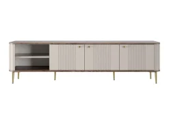 VESPER RTV 187 3D - cashmere mdf / orzech / złote nogi