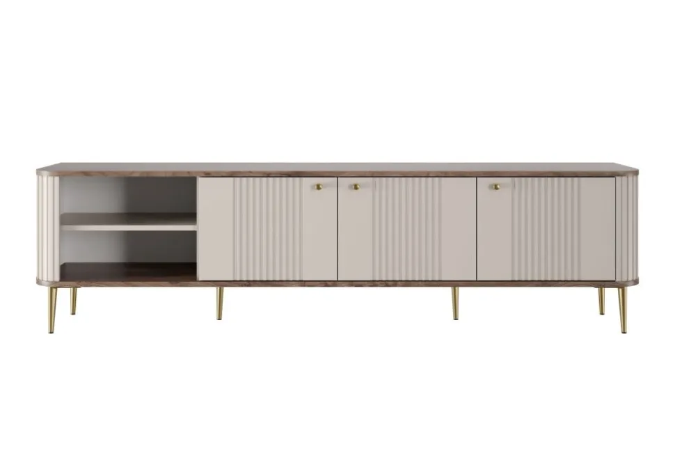 VESPER RTV 187 3D - cashmere mdf / orzech / złote nogi