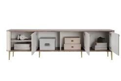 VESPER RTV 187 3D - cashmere mdf / orzech / złote nogi