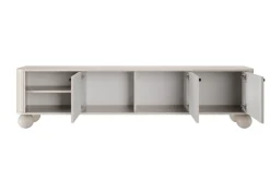VESPER RTV 187 3D - cashmere mdf / cashmere / czarne uchwyty / nogi kule