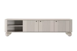 VESPER RTV 187 3D - cashmere mdf / cashmere / czarne uchwyty / nogi kule