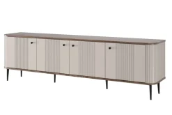 VESPER RTV 187 4D - cashmere mdf / orzech / czarne nogi