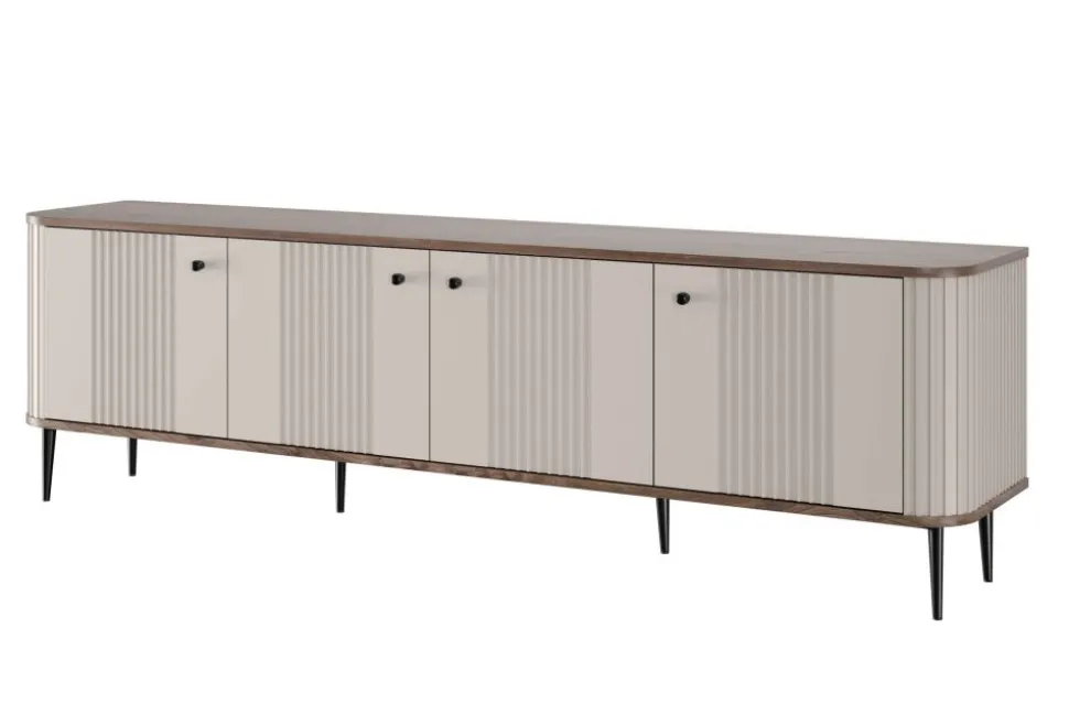 VESPER RTV 187 4D - cashmere mdf / orzech / czarne nogi